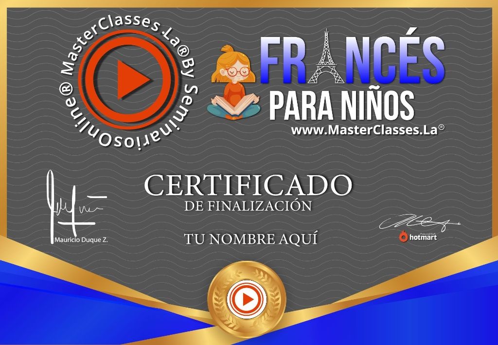 certificado frances para niños